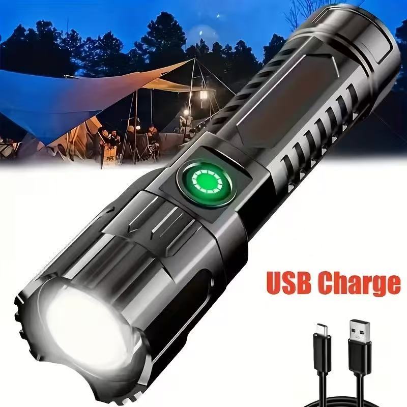 Outdoor Lighting Black - Новый мощный светодиодный фонарик с USB-зарядкой,