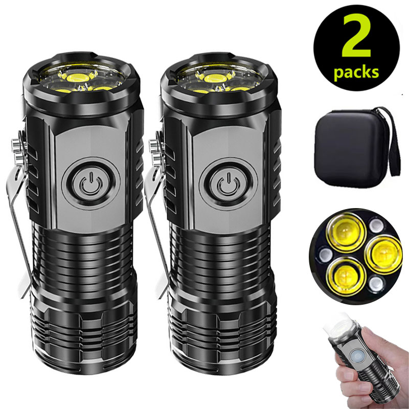 Outdoor Lighting Black - Мини-3светодиодный фонарик с зажимом для ручки,