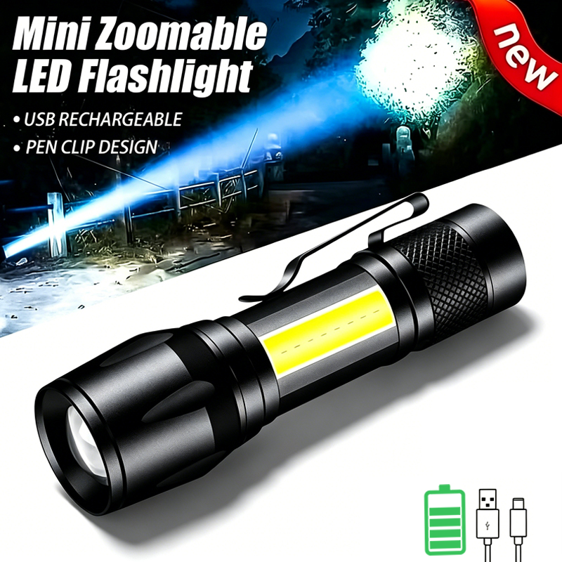 Мини-светодиодный фонарик COB+ – обзор и цена Outdoor Lighting Black